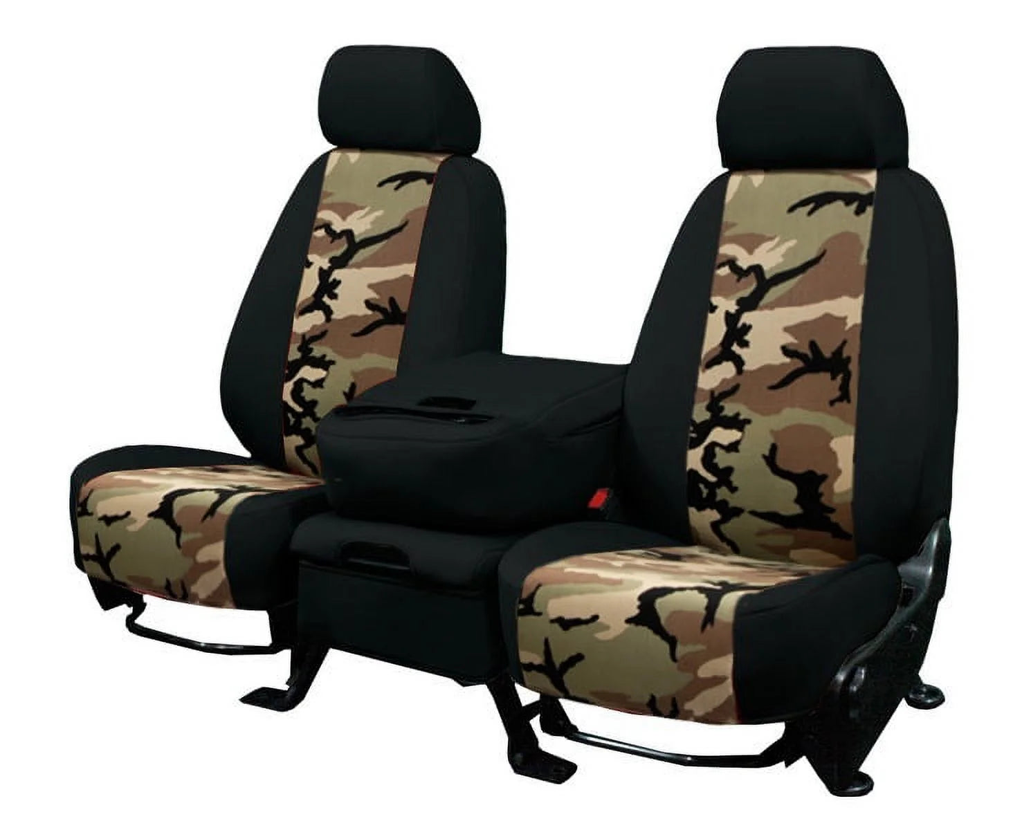 CalTrend Front Buckets Camo Seat Covers for 2013-2017 Buick/Chevy/GMG Enclave|Traverse|Acadia - CV536-92KS Retro Insert with Black Trim