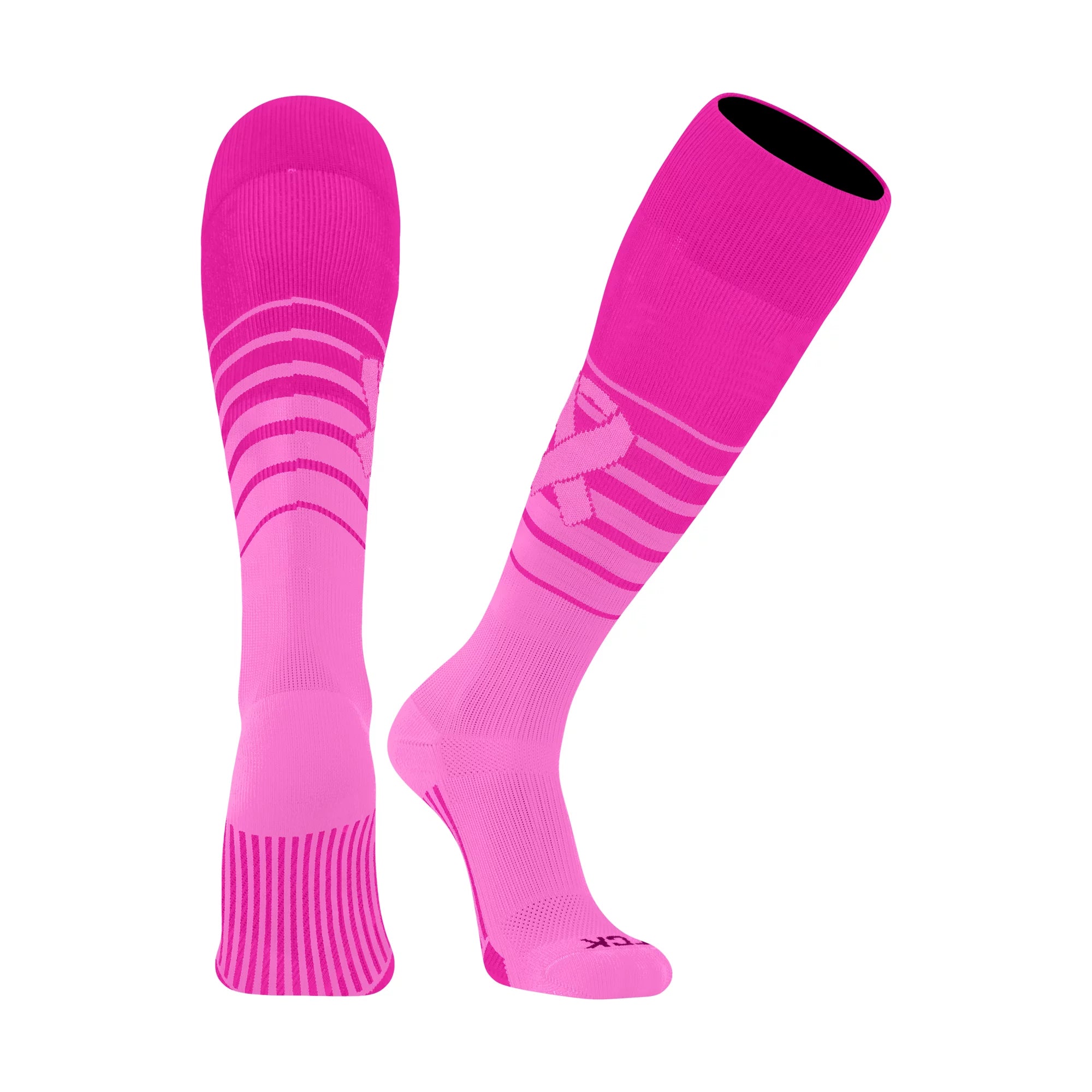 TCK Breaker Aware Breast Cancer Awareness Socks Over The Calf - Hot Pink Pink (M)