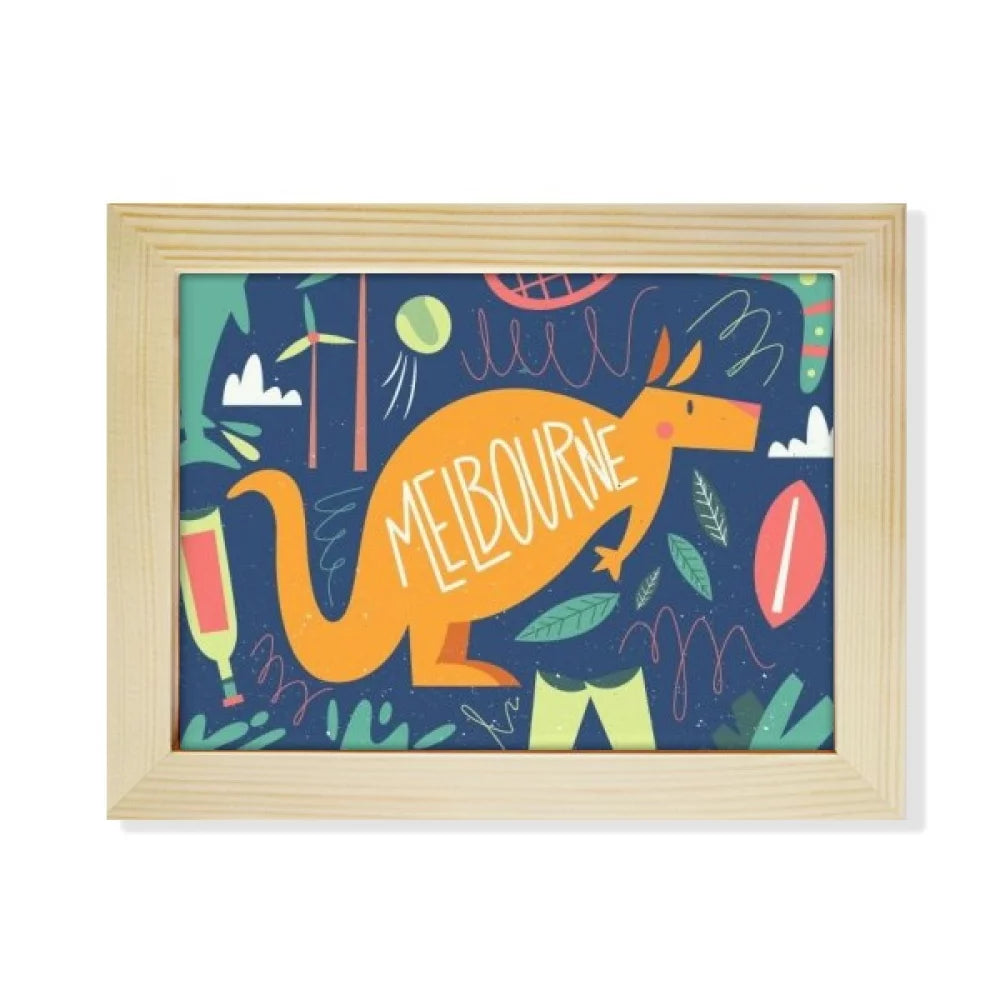 Melbourne Australia Kangaroo Tennis Surfing Desktop Photo Frame Picture Art Decoration Painting 6x8 inch