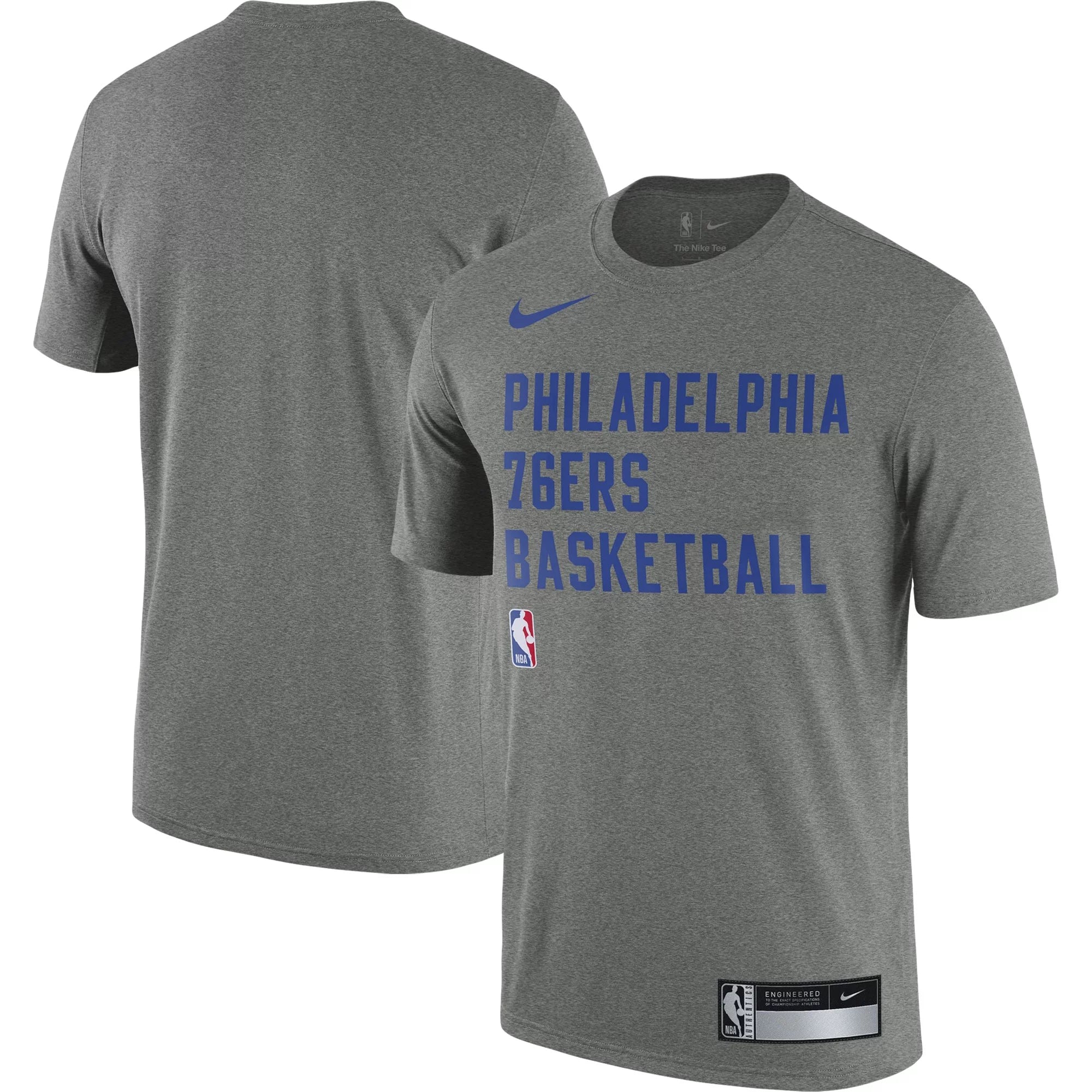 Men's Nike Heather Gray Philadelphia 76ers 2023/24 Sideline Legend Performance Practice T-Shirt
