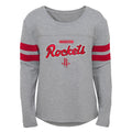 Outerstuff Houston Rockets NBA Girls Kids (4-6X) & Youth (7-16) Grey Long Sleeve Dolman Tee