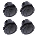 4 x RV Boat Trailer Round Louvered Ventilation Grill Cover Wall Mount Outlet - 60x65mm/2.36x2.55inch - Black