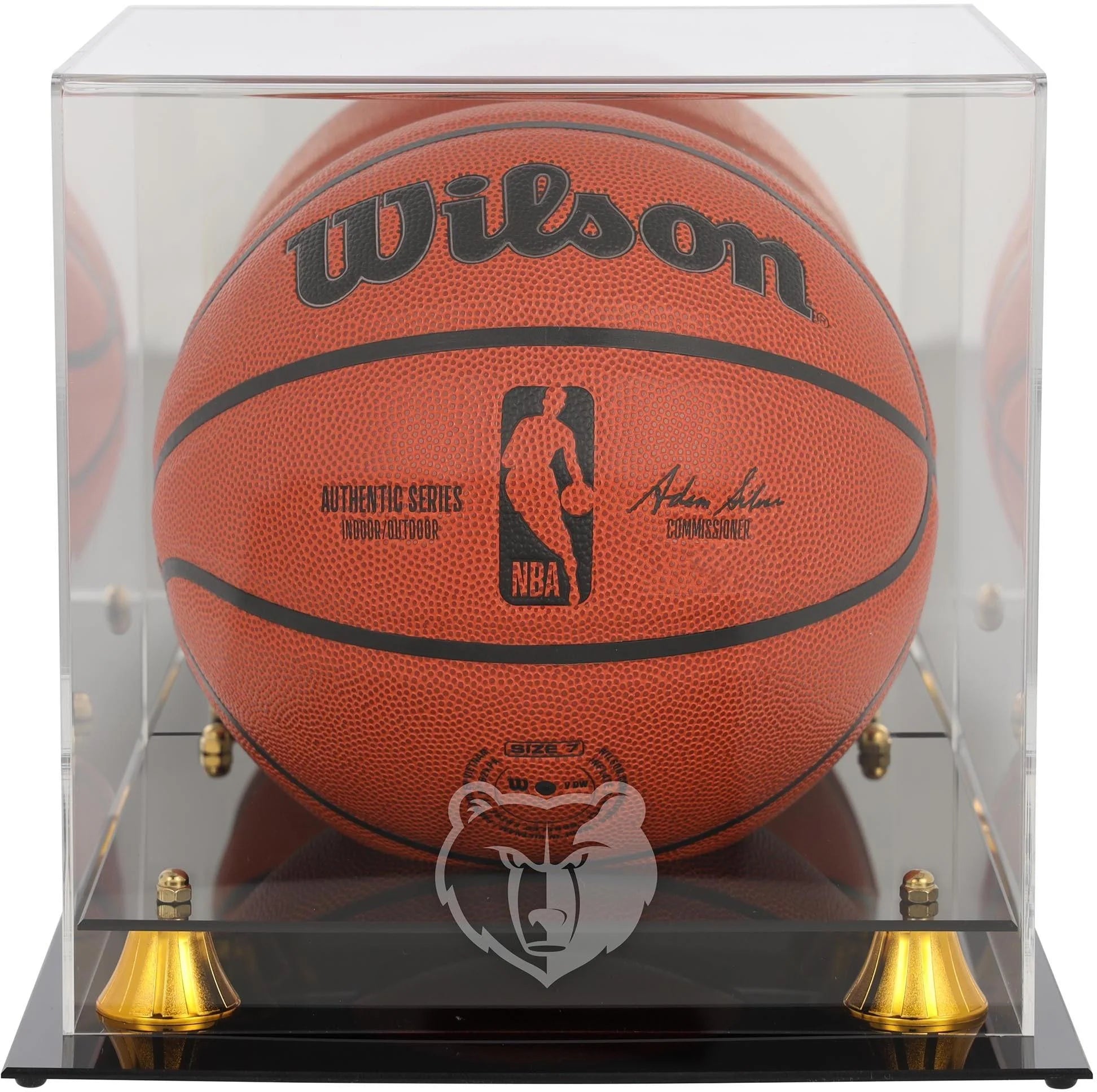 Memphis Grizzlies Golden Classic Team Logo Basketball Display Case - Fanatics Authentic Certified