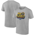 Men's Fanatics Branded  Heather Gray Denver Nuggets 2024 NBA Playoffs Defensive Stance T-Shirt