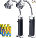 2 Pack BBQ Grill Light Grilling Accessories for Outdoor, Barbecue Magnetic LED Lights Flexible Gooseneck Weather Resistant, Batteries Included Pellet Weber Traeger Pit Boss Smoker Christmas Men Gifts