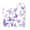 XMXY Oven Mitts and Pot Holders 2 Pcs Sets, Purple Butterfly Heat Resistant Silicone Cooking Gloves for Grill Baking BBQ Kitchen Decor