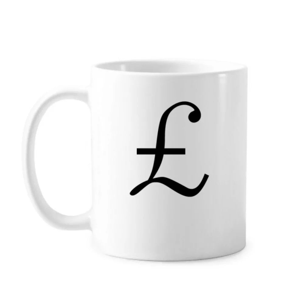 United Kingdom Currency Symbol GBP Mug Pottery Cerac Coffee Porcelain Cup Tableware