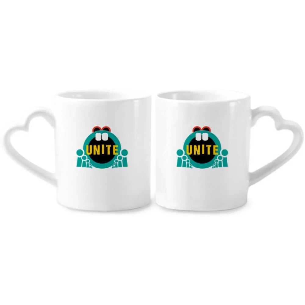 Independent Unity United States Couple Porcelain Mug Set Cerac Lover Cup Heart Handle