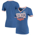 Women's 5th & Ocean by New Era Blue Oklahoma City Thunder Basketball V-Neck T-Shirt