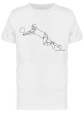 Line Drawing Volleyball Player T-Shirt Men -Image by Shutterstock, Male Large