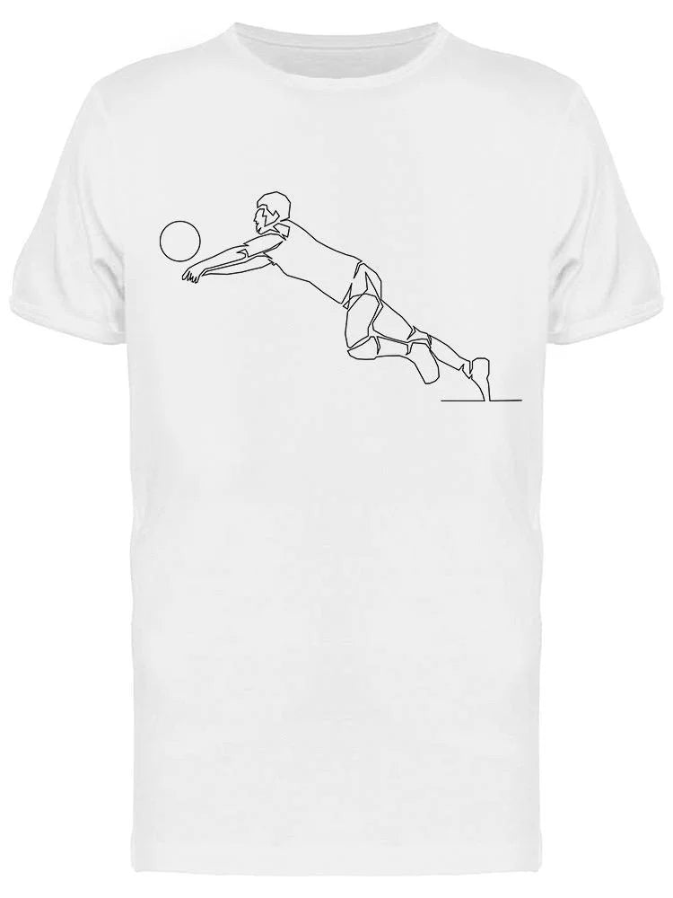 Line Drawing Volleyball Player T-Shirt Men -Image by Shutterstock, Male Large