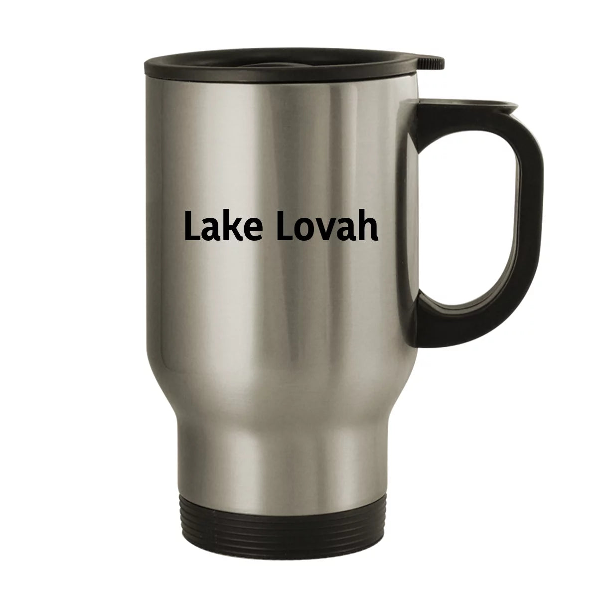 Lake Lovah - 14oz Stainless Steel Travel Mug, Silver