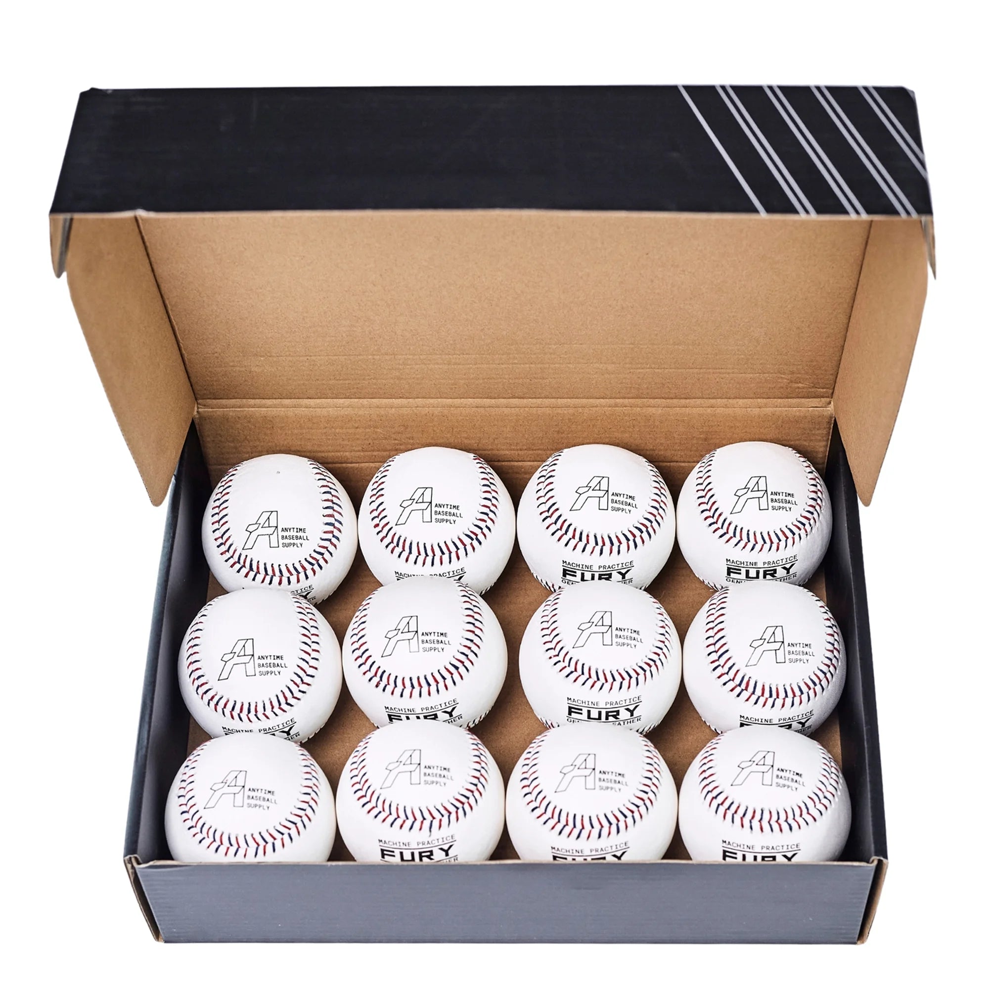 Anytime Baseball Premium Leather Pitching Machine Balls - 1 Dozen