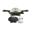Weber Q 2200 Liquid Propane Gas Grill (Titanium) with Tool Set and Grill Cover