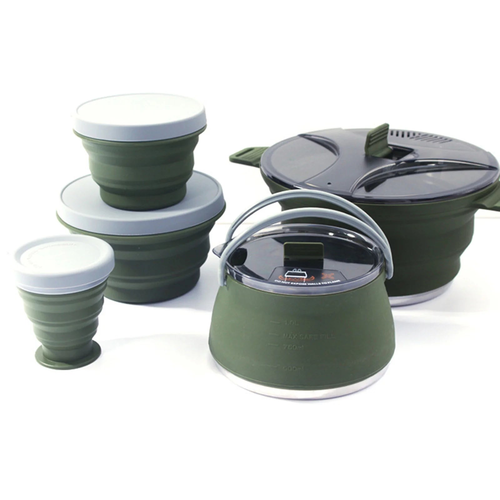 Radirus Collapsible Pot Set for Camping, Portable Cooking Set for Adventures Pot