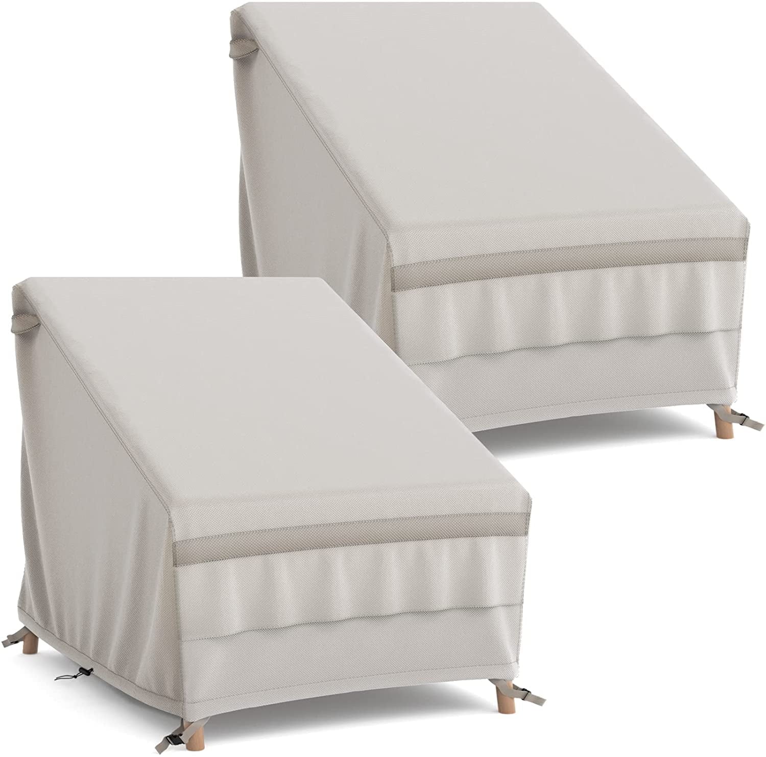 600D Patio Adirondack Chair Cover 2 Pack, 40 x 35 x 33 Waterproof Outdoor Furniture Cover, Heavy-Duty Patio Lounge Chair Slipcovers with PVC Coating, UV Protection