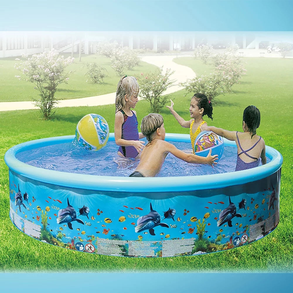 Harupink Children Outdoor Pool Baby Splash Water Summer Swimming Pool Kiddie Pool-3 Person