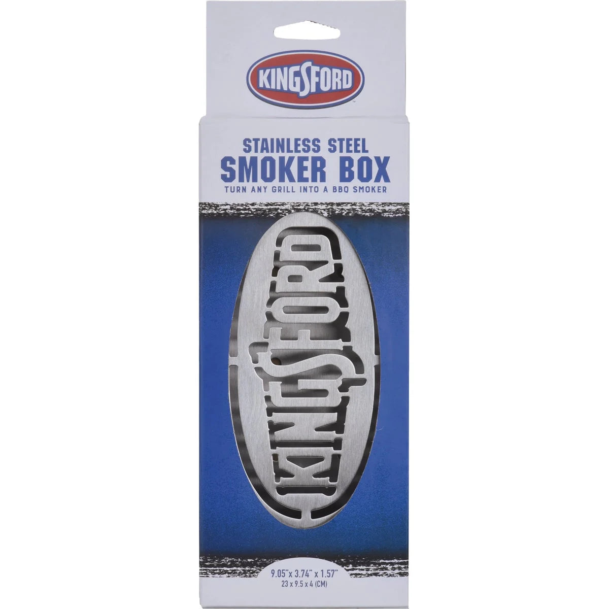 1 PK, Kingsford 3.74 In. W. x 9.05 In. H. x 1.57 In. L. Stainless Steel Smoker Box