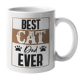 Best Cat Dad Ever, Fathers Day Coffee & Tea Gift Mug Cup for Proud Cat Father (11oz)