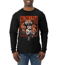 Wild Bobby Cincinnati Fan | CIN Fantasy Football Sports Men Long Sleeve Shirt, Black, Small