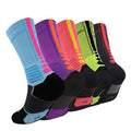 DISILE Elite Basketball Socks, Cushioned Dri-Fit Athletic Crew Socks - Thick Sports Socks For Men & Women (5 Pairs Sort C), Medium