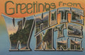 Greetings from White Mountains, NH (Blue/Yellow) (12x18 Wall Art Poster, Room Decor)