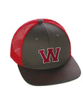 Structured Trucker Mesh Hat Custom Colors Letter W Initial Baseball Mid Profile
