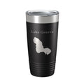Lake Geneva Map Tumbler Travel Mug Insulated Laser Engraved Coffee Cup Florida 20 oz Black