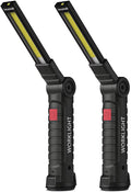 Tool Gifts for Men, Rechargeable LED Work Lights Grill Light Flashlights with Magnetic Base 5 Modes 360¡ã Rotate(2pack Black)