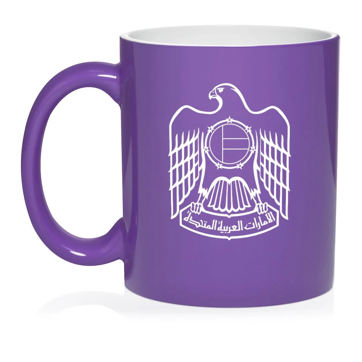 United Arab Emirates Eagle Ceramic Coffee Mug Tea Cup Gift (11oz Purple)