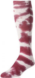 TCK Tie Dye Multisport Tube Socks (Maroon/White, Large)