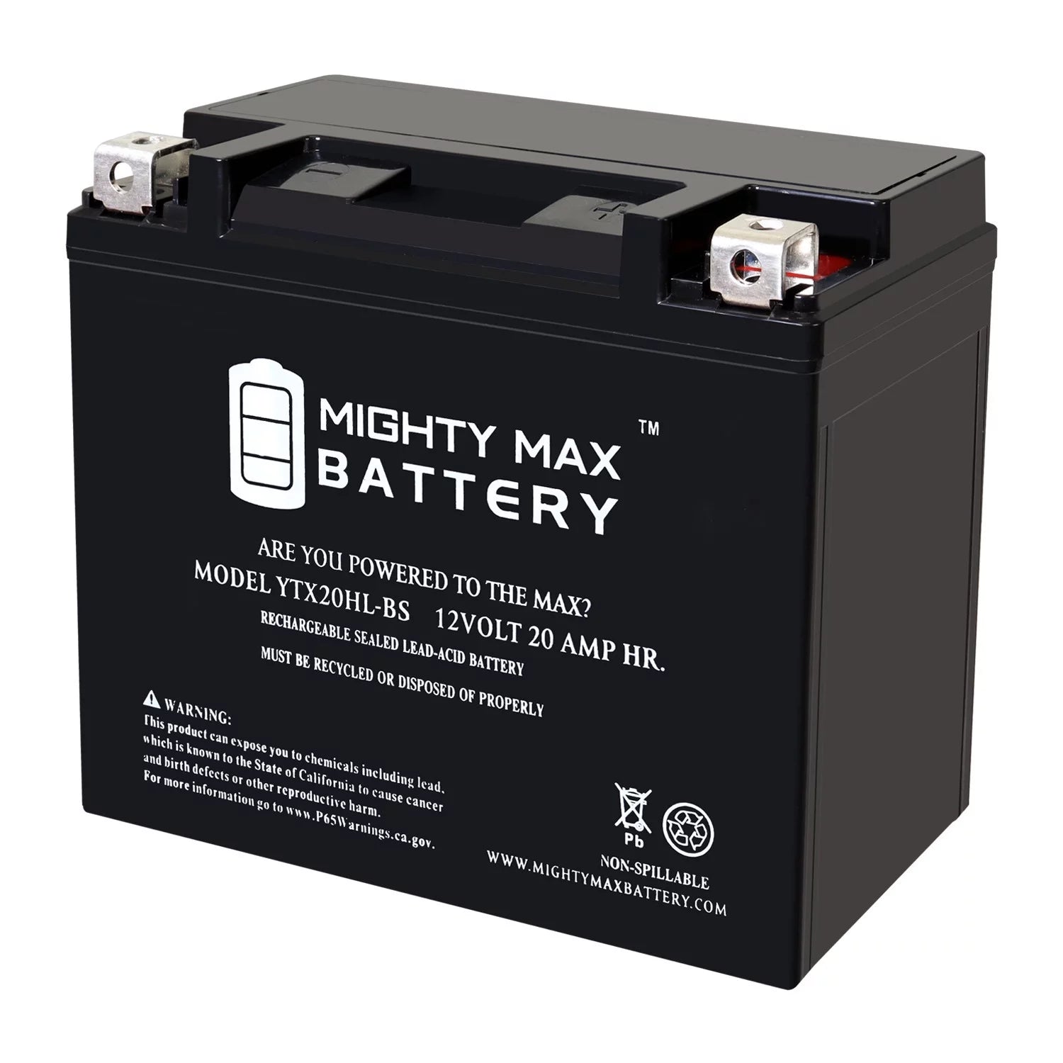 YTX20HL-BS 12V 20AH SLA Replacement Battery Compatible with Indian Dark Horse, Limited 20-22