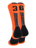 Orange/Black Player Id Crew Number Socks (#36, Large)