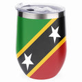 Bestwell 1 Pcs Egg Cup, St Kitts And Nevis United Nation Flag 304 Stainless Steel Vacuum Insulated Cup, U-Shaped Red Wine Cup Eggshell Cup