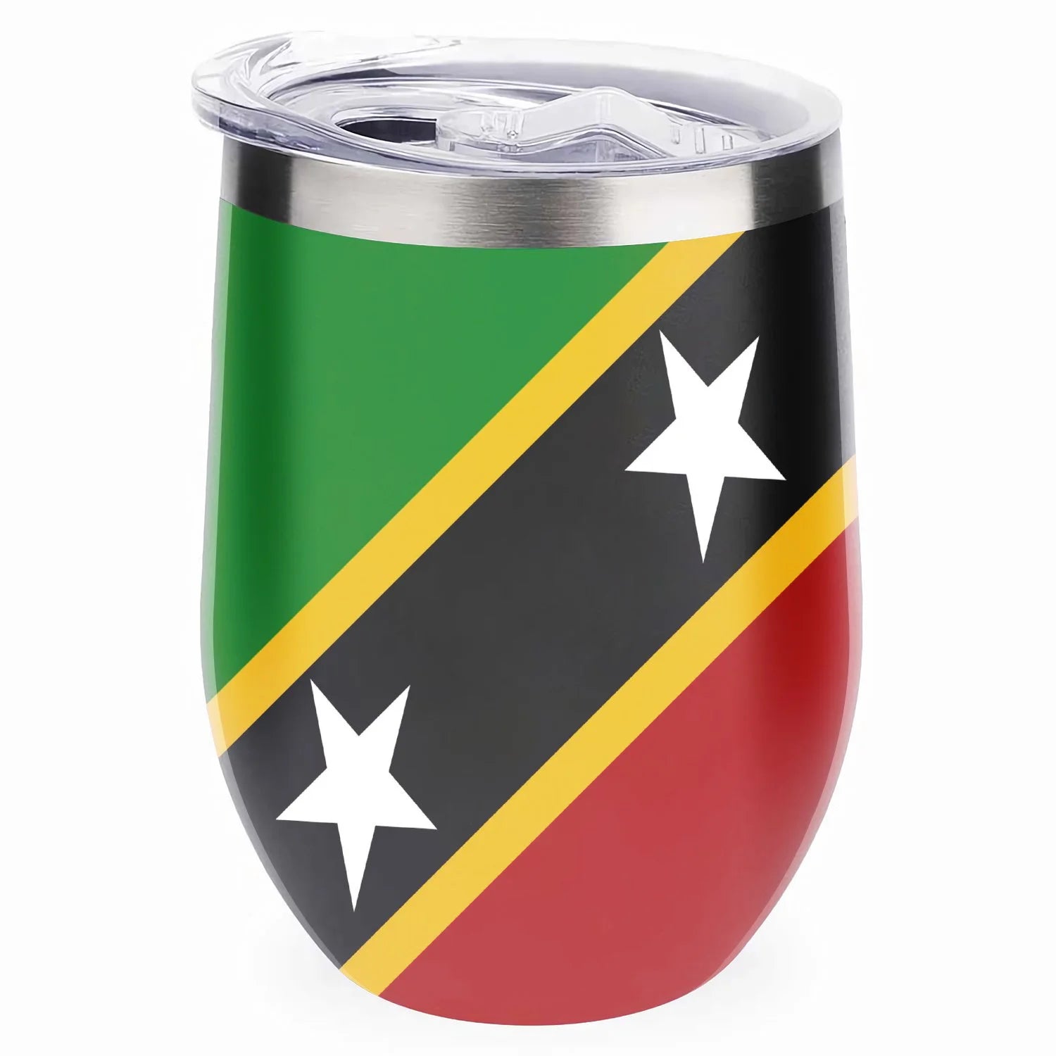 Bestwell 1 Pcs Egg Cup, St Kitts And Nevis United Nation Flag 304 Stainless Steel Vacuum Insulated Cup, U-Shaped Red Wine Cup Eggshell Cup