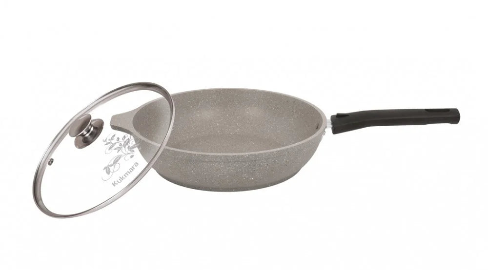 Cooking Pan Aluminum Pan Non-Stick Frying Pan with Lid and Removable Handle (light marble) Kitchen Pan Cookware 10.24 (26 cm)