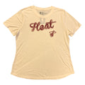 NBA Ladies Soft Stretch Short Sleeve Graphic Logo Tee (Natural/The Heat, L)