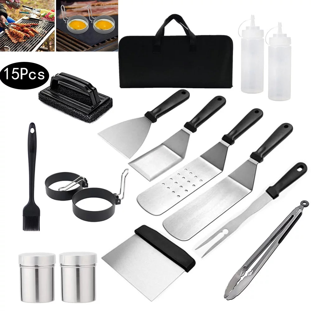 Ponyta BBQ Grill Tool Set, Stainless Steel BBQ Accessories with Storage Bag BBQ Tools