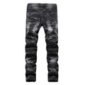 YUHAOTIN Mens Slim Fit Jeans Skinny Stretch Denim Pants for Men Straight Fit Men's Vintage Jeans Hole Denim Fold Wash Work Frayed Trousers Basic Pants