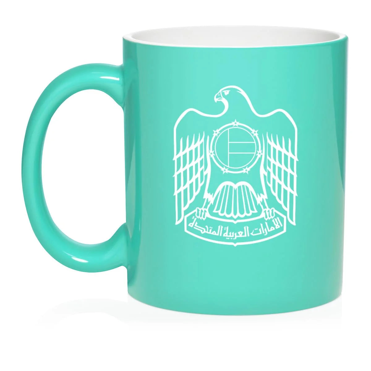 United Arab Emirates Eagle Ceramic Coffee Mug Tea Cup Gift (11oz Teal)