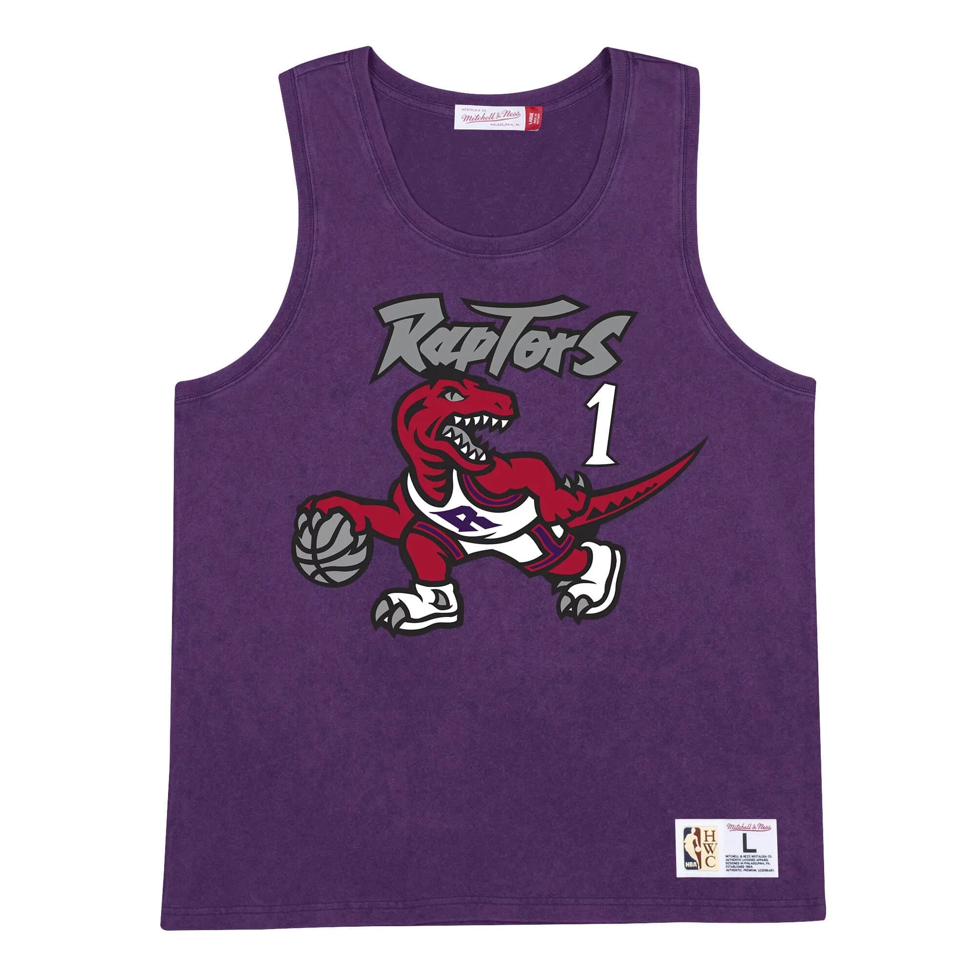 Mitchell & Ness Purple NBA Toronto Raptors Tracy McGrady QNT Acid Wash Tank - L