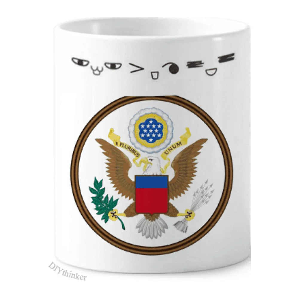 United States National Emblem Toothbrush Mug Cup Cartoon Lovely Pen Holder
