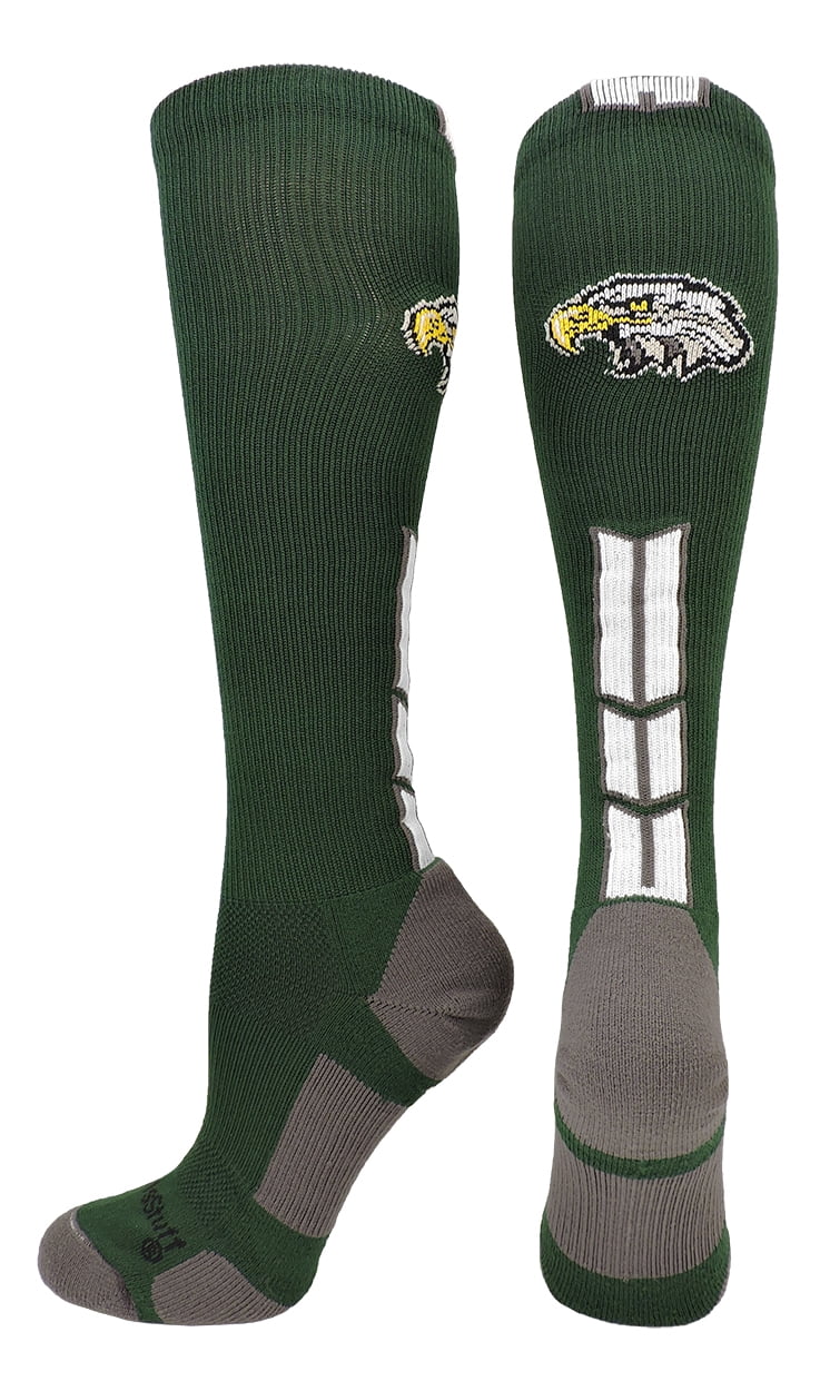 Eagles Logo Over the Calf Socks (Dark Green/White, Small)