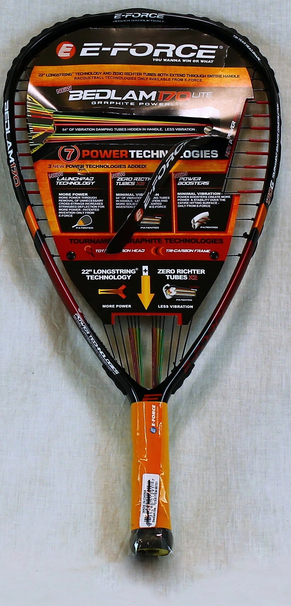 E-Force Bedlam-170-lite Racquetball Racquet
