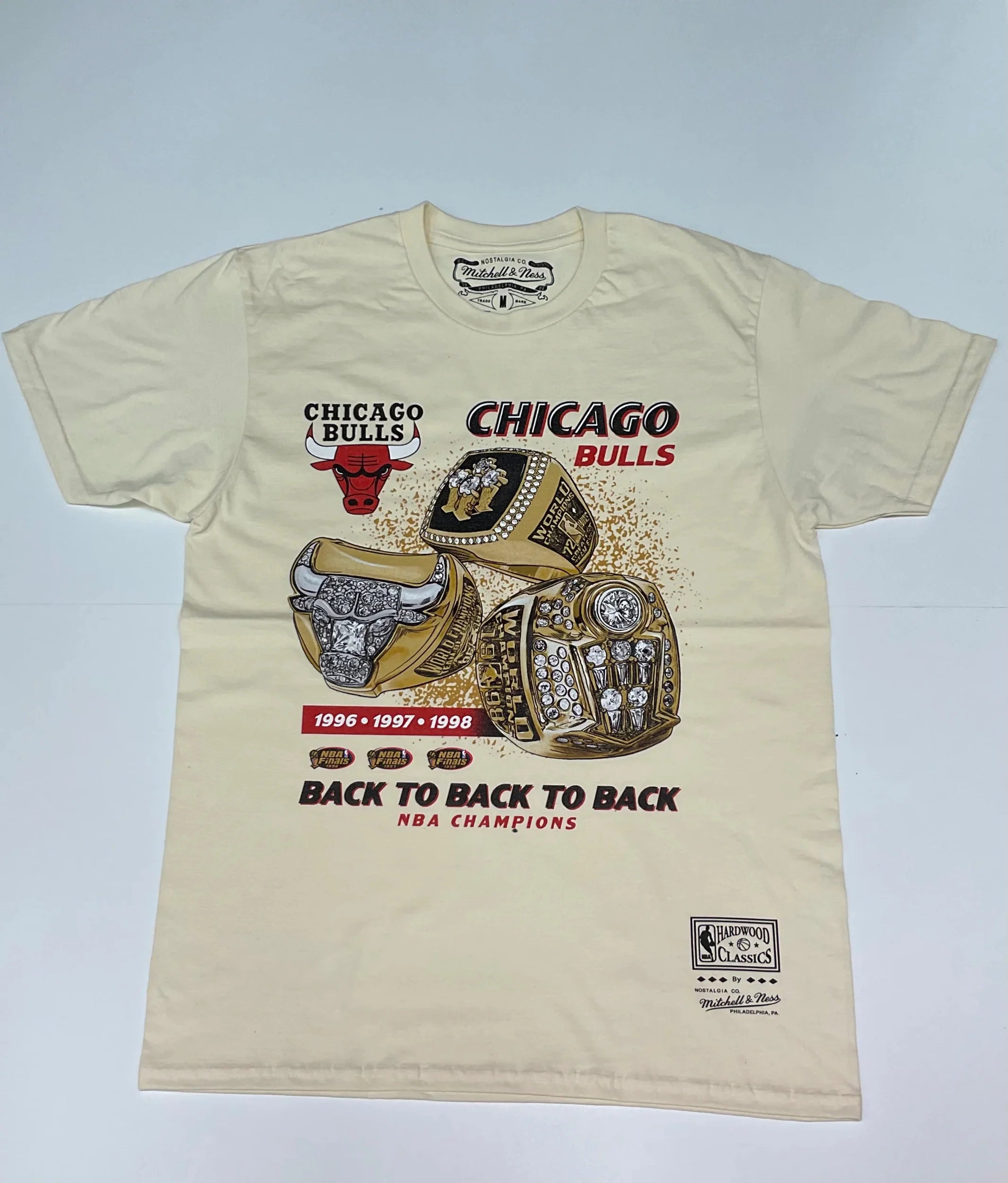 Mitchell 7 Ness NBA Triple Rings Tee - Bulls