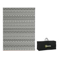Outsunny Outdoor Rug & Bag, 9' x 12' Plastic Rug, Gray Cream Boho