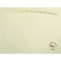 St. James? Premium-Weight Certificates - 65 lb - Everyday Heroes - 8.5 x 11 - Inkjet, Laser Compatible - Ivory, Gold Foil - 25 / Pack - TAA Compliant | Bundle of 5