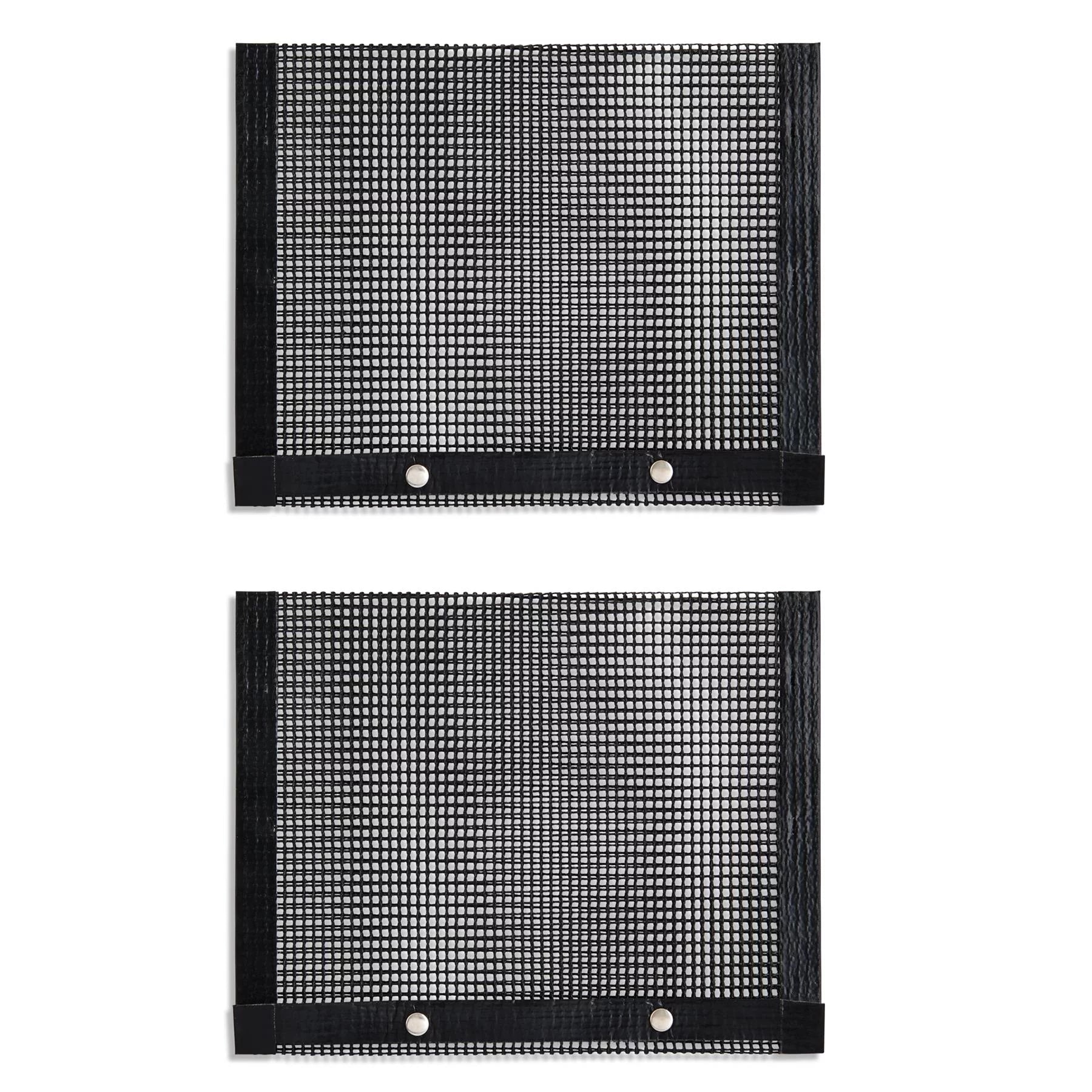 HIC Roasting Reusable Non-Stick BBQ Grilling Mesh Bag with Double-Snap Closure, Set of 2, 12 x 9.5-Inch