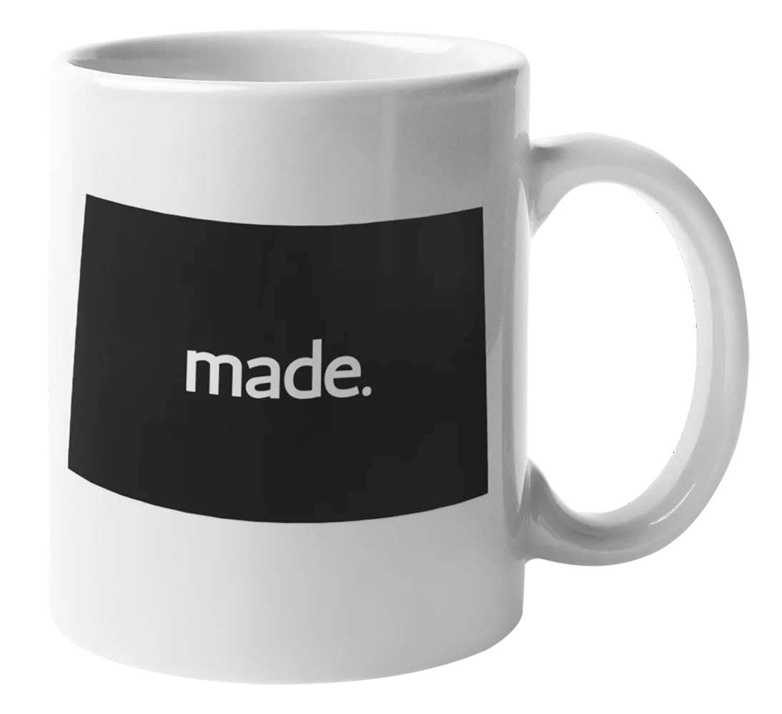 Colorado Made & CO USA State Map Outline, US Citizen Coffee & Tea Mug Cup (11oz)