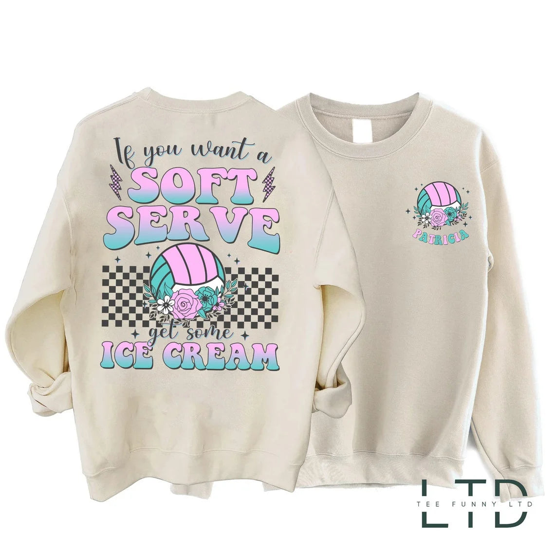 If You A Soft Serve Go Get Ice Cream Sweatshirt, Funny Volleyball Sweater,Volleyball Team Hoodie,Volleyball Mom Sweatshirt,Volleyball Shirt.